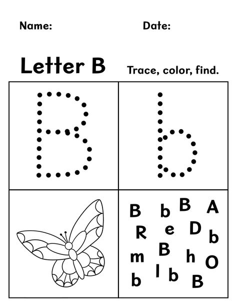 FREE Letter B Worksheets for Preschool! ⋆ The Hollydog Blog Letter B Worksheets For Preschool, Letter B Tracing, B Activities, Preschool Letter B, Letter B Coloring Pages, Letter B Activities, Free Alphabet Printables, Letter B Worksheets, Letter Worksheets For Preschool