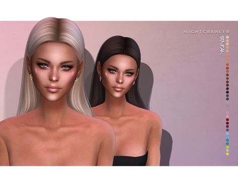 Alfa Sims 4 Cc, Sims 4 Hair Nightcrawler, Sims 4 Alfa Hair, Sims 4 Nightcrawler Hair, Alpha Cc, The Sims 4 Skin, Cc Hair, Pelo Sims, Hair Girls