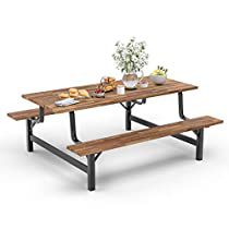 Check this out! Wood Outdoor Dining Table, Wood Picnic Table, Outdoor Dining Table Set, Outdoor Dining Table Setting, Camping Garden, Picnic Table Bench, Indoor Picnic, Patio Table Set, Patio Picnic