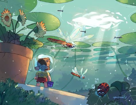 Underwater Drawing, Underwater Wallpaper, Anime Places, Sea Illustration, Underwater Painting, Scene Drawing, Garden Illustration, Underwater Art, Key Visual