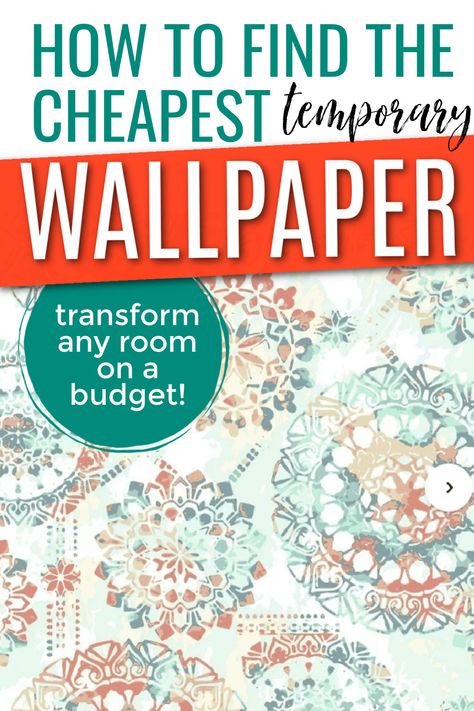 Finding affordable or budget friendly removable wallpaper isn't hard but it's nice to have an easy buying guide for the best online sources. Whether you're a renter, looking for some easy DIY home improvements or wanting to spruce up your bedroom, bathroom, kitchen or an accent wall- peel and stick wallpaper is a great option. Cheap ideas with beautiful floral, pink, green, geometric, or modern. Temporary or contact wallpaper is perfect for some DIY accent wall ideas. #diyhomedecor #wallpaper Cheap Wallpaper Where To Buy, Diy Peel And Stick Wallpaper Furniture, Alternatives To Wallpaper, Self Stick Wallpaper Removable Wall, How To Decorate With Wallpaper, Using Wallpaper Ideas, Renter Wallpaper Ideas, Cricut Wallpaper Ideas, Wall Covering Ideas Cheap