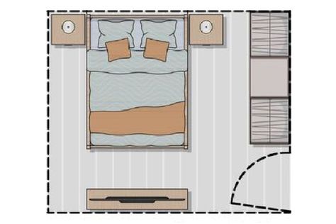 10x10-bedroom-layout-cosy-and-open Bedroom Ideas 10x10, 10x10 Bedroom Design, 10x10 Bedroom Layout, 10x10 Bedroom, Small Bedroom Layout Ideas, Bedroom Layout Ideas, Bedroom Layout Design, Bedroom Plan, Small Bedroom Layout