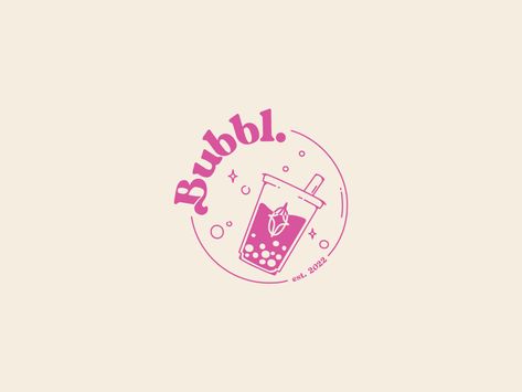 Small Boba Shop Design, Bubble Tea Shop Name Ideas, Bubbles Graphic Design, Bubble Tea Logo Design Ideas, Boba Graphic Design, Boba Shop Logo, Boba Tea Branding, Bubble Tea Branding, Bubbles Logo Design