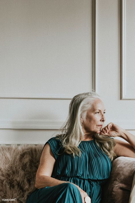 Classy senior woman sitting on the couch | premium image by rawpixel.com / Felix Grandma Portrait, Business Shooting, Sitting On The Couch, Portrait Photography Women, Woman Sitting, Luxury Apartment, Rich Women, Old Woman, Branding Photoshoot