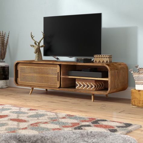 Union Rustic Harkey TV Stand for TVs up to 70" & Reviews | Wayfair Farmhouse Tv Console, Media Console Table, Double Sliding Doors, Sofa Beige, Solid Wood Tv Stand, Cool Tv Stands, Tv Decor, Tv Stand Wood, Tv Stands And Entertainment Centers