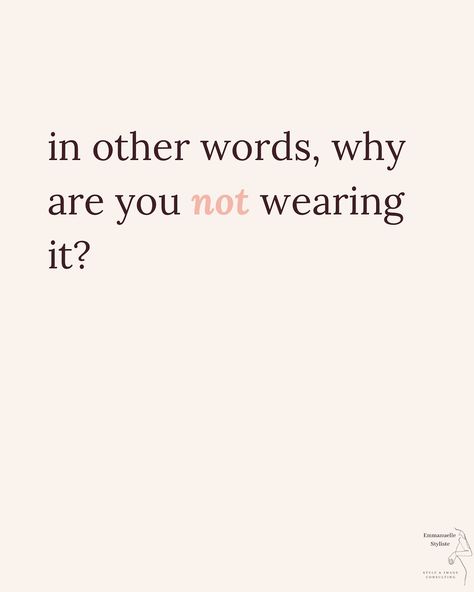 It’s time to take a moment to reflect on what those untouched pieces say about your wardrobe. Use this reflection as an opportunity to build a wardrobe that truly feels like you, with items you’ll be excited to wear every day. Comment below with your new wardrobe intentions 💫 #wardrobe #closet #personalstyle #imageconsultant #wardrobestylist Wear What You Want, Wear What You Want Quote, Want Quotes, Maker Quotes, Outfit Quotes, Build A Wardrobe, Image Consultant, Wardrobe Stylist, October 29