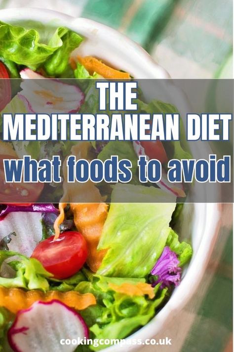 Are you starting the Mediterranean diet? Need some guidance on foods to avoid? Here you'll find easy to understand advice and types of foods that should not be included on your Mediterranean diet shopping list. Mediterranean List Of Foods, Meditterean Diet Food List, Mediterranean Shopping List, Dietary Fiber Foods, Mediterranean Food List, Mediterranean Diet Easy, Medditeranean Diet, Mediterranean Diet Shopping List, Diet Shopping List