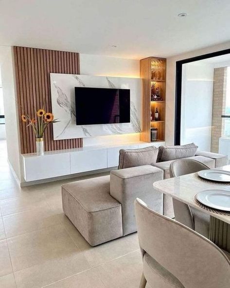 Tv Wall Ideas, Modern Tv Room, Tv Unit Furniture Design, Modern Tv Wall Units, Desain Pantry, Modern Tv Wall, Latest Living Room Designs, Living Room Tv Unit Designs, Living Room Tv Unit