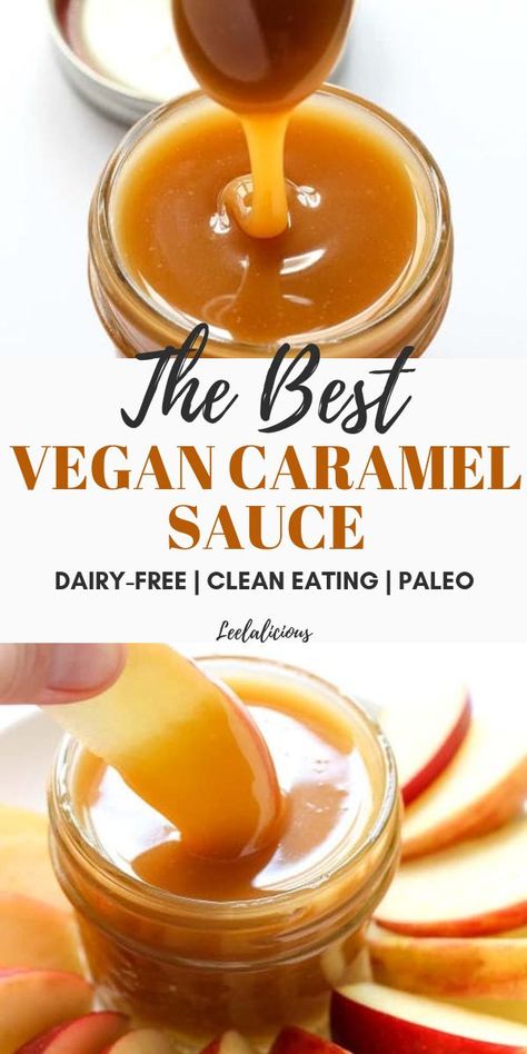 Learn how to make delicious Vegan Caramel Sauce with coconut milk. This awesome recipe is not only dairy-free but also uses no refined sugar so it is clean eating and paleo-friendly.  #vegan #caramelsauce #coconutmilk #recipe #paleo #dairyfree #glutenfree #norefinedsugar #cleaneating #paleofriendly #best #easy #condiment #coconut #healthy Coconut Milk Caramel Sauce, Fresh Coconut Milk Recipes, Gluten Free Vegan Sauces, Non Dairy Caramel, Paleo Caramel Sauce, Dairy Free Caramel Dip, Coconut Sugar Caramel, Vegan Caramel Recipe, Vegan Recipes With Coconut Milk