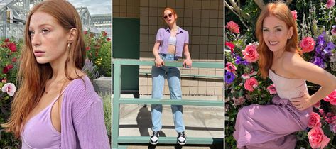 Spring Colors To Wear With Your Red Hair - How to be a Redhead Dark Violet Hair, Hair Color Images, Soft Autumn Color Palette, Spring Red, Violet Hair, Spring Pictures, Fall Color Palette, Wallpapers Images, Soft Autumn