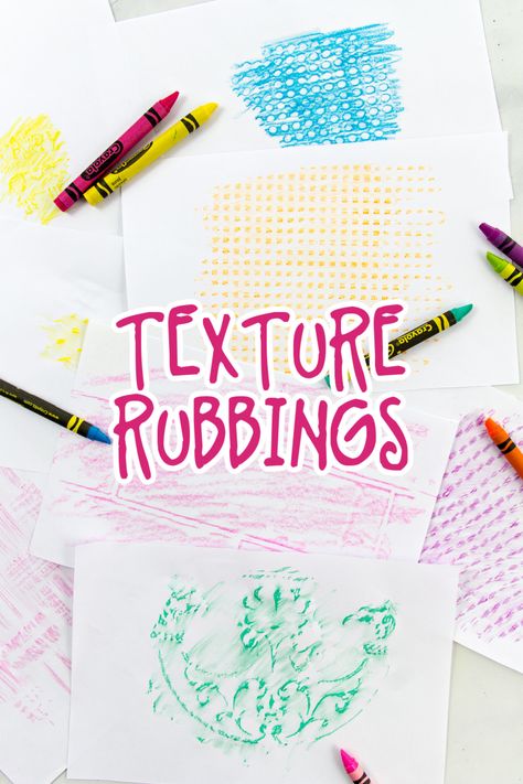 Texture Rubbing Art Matching Game for Kids • Kids Activities Blog Preschool Texture Art, Texture Art For Kindergarten, Texture Art Preschool, Teaching Texture In Art For Kids, Texture Rubbing Art For Kids, Texture Art Kindergarten, Preschool Art Lesson Plans, Texture Activities For Preschool, Texture Activities For Toddlers