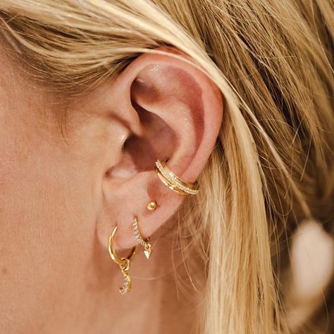 Crystal Ear Cuff, Gold Plated Sterling Silver, Earings Piercings, Unique Fashion, Festival Season, Rhodium Plated, Instagram A, Jewelry Pieces, Timeless Elegance