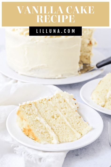 There is nothing more classic than a rich vanilla cake. This vanilla cake recipe is light, fluffy and great to make for any occasion! #vanillacake #cake #dessert #vanilla #homemadecake Fluffy Vanilla Cake Recipe, 8 Inch Cake, Vanilla Cake Recipe, Cake Flour, Nothing More, Cake Batter, Homemade Cakes, Cake Pans, Layer Cake