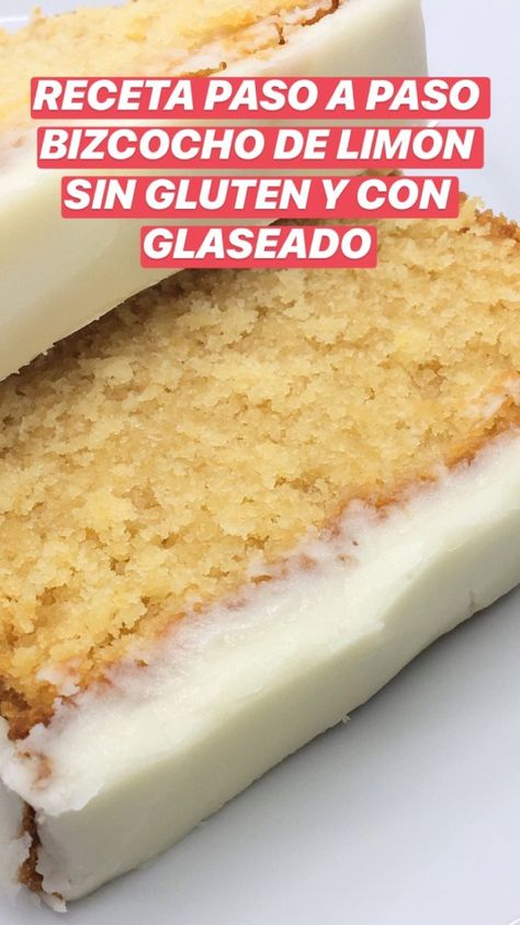 Recetas sin gluten – Bizcocho de limón con glaseado | Chocolatisimo Gluten Free Vanilla Cake, Keto Chocolate Cake, Gluten Free Bakery, Recetas Keto, Deli Food, Vegan Appetizers, Gluten Free Cakes, Fun Baking Recipes, Savoury Cake