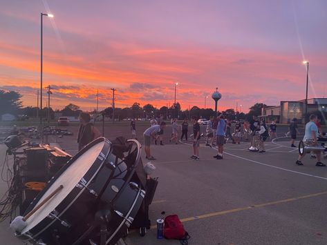 Marching Band Football Game, Marching Band Aesthetic Percussion, Band Nerd Aesthetic, Marching Band Show Ideas, Band School Aesthetic, Music Camp Aesthetic, Marching Band Astethic, Highschool Band Aesthetic, Band Class Aesthetic