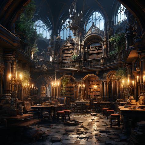 Ai made me do it Dnd Places, Fantasy Library, Magical Library, Fantasy Settings, Fantasy Kingdom, Witches House, Fantasy Architecture, Dream Life House, Rpg Map