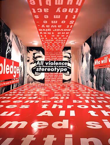 Love this.. Typographic Treatments, Barbara Kruger Art, Exhibition Inspiration, Exhibition Graphics, Experimental Typography, Barbara Kruger, Jenny Holzer, Gallery Display, Conceptual Artist