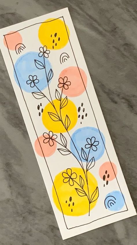 Playlist Doodle, Flower With Paper, Flowers At Home, Handmade Bookmarks Diy, Penanda Buku, Paper Art Design, Bond Paper Design, Diy Crafts Bookmarks, Creative Bookmarks