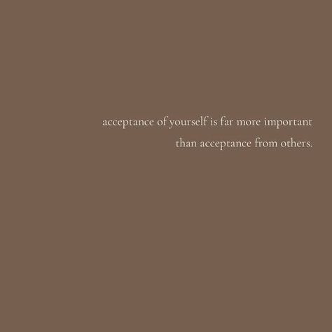 Accepting yourself is so much more powerful than chasing acceptance from others. When you embrace who you are, with all your flaws and quirks, you find a peace that no one else can give you. Validation from others will always come and go, but self-love stays. Focus on how you feel about yourself, not how others see you. ❤️ Accept Others For Who They Are, How To Focus On Yourself, Quote About Self Love, Self Validation, Validation From Others, Accepting Yourself, Different From Others, Accept Yourself, Self Acceptance