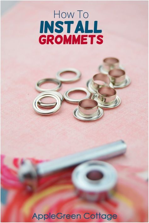 See how to install grommets on fabric and how to use a grommet tool. Installing grommets and inserting eyelets using a grommet installation tool is much easier than you think - even if you've never done that yet! Visit the grommet tutorial and start using grommets in all your projects. How To Put Grommets In Fabric, How To Install Grommets, How To Add Grommets To Fabric, Grommets Diy Clothes, Diy Grommets, Grommets Diy, Creating Clothes, Grommet Tool, Coin Purse Pattern