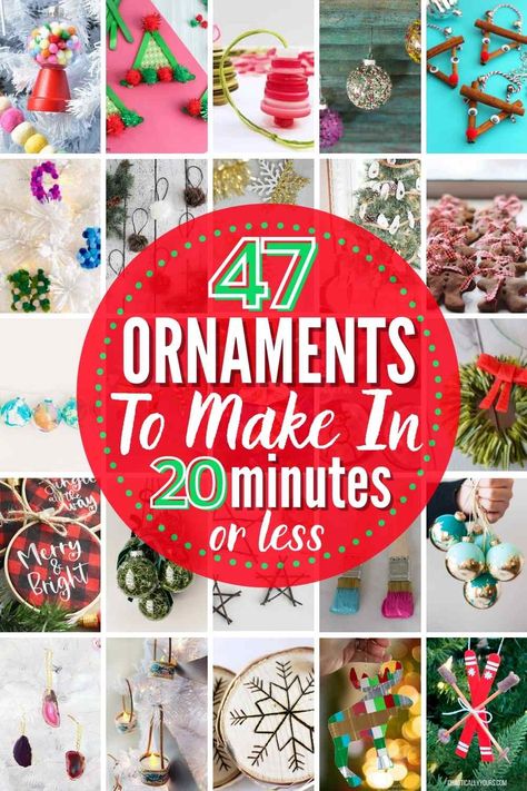 Present Ornament Diy, Diy 2023 Christmas Ornaments, Easy Homemade Ornament Ideas, Easy Homemade Ornaments Christmas, Make Ornaments Christmas, Homemade Ornament Ideas Diy Gifts, Quick Christmas Ornaments To Make, Diy Small Christmas Ornaments, Homemade Christmas Ornaments For Adults