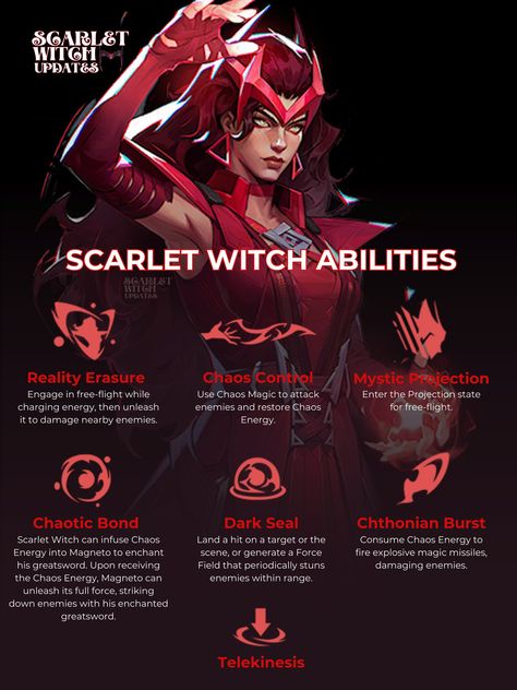 Witch Abilities, Wiccan Marvel, Scarlet Witch Comic, The Scarlet Witch, Witch Powers, Marvel Superheroes Art, Chaos Magic, Dc Art, Elizabeth Olsen Scarlet Witch