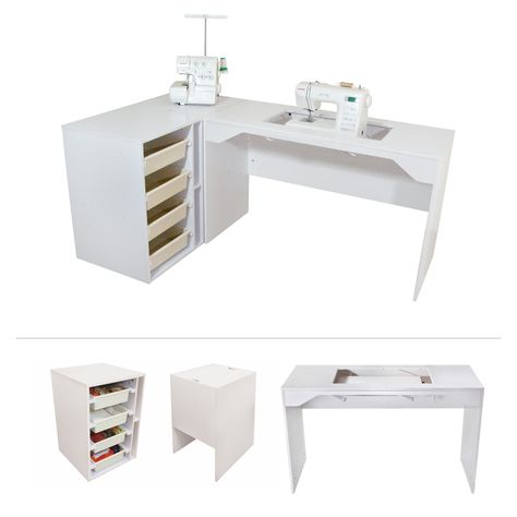 Ikea Sewing Rooms, Small Sewing Rooms, Sewing Cabinets, Diy Sewing Table, Sewing Desk, Sewing Station, Sewing Room Furniture, Colorful Hairstyles, Sewing Machine Cabinet