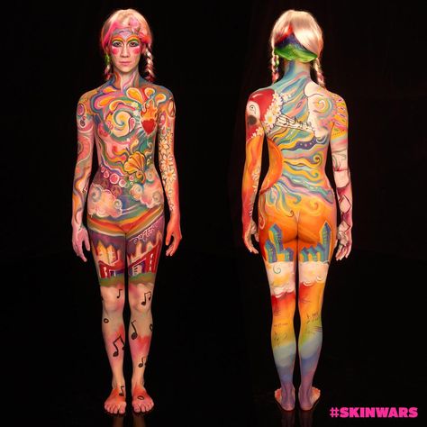 Skin Wars on Twitter: "“Musical Mash Up” by Kyle Vest and Lana Chromium #SkinWars #BodyArt #Music https://t.co/jdeZvfsxdW http://t.co/WINvMaakD3" Skin Wars, Every Color, Body Painting, The Rainbow, Rainbow Colors, Body Art, Musical, Princess Zelda, Rainbow