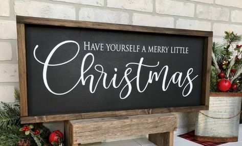 97 Farmhouse Christmas Decor Ideas For Your Home - Chaylor & Mads Holiday Wood Sign, Christmas Rustic, Merry Christmas Sign, Christmas Signs Wood, Cricut Christmas, Christmas Handmade, Holiday Signs, Farmhouse Sign, Farmhouse Christmas Decor