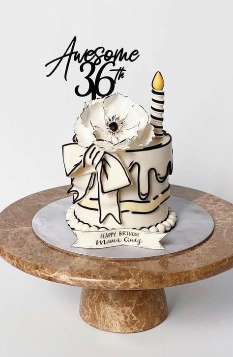 Favorite Things Cake Design, Cartoon Bday Cake, 36 Cake Birthday, Cartoon Cake Ideas Birthday, 71 Birthday Party Ideas, Comic Book Cakes, Unique Cake Design For Women, Interior Design Cake Ideas, Cartoon Art Cake