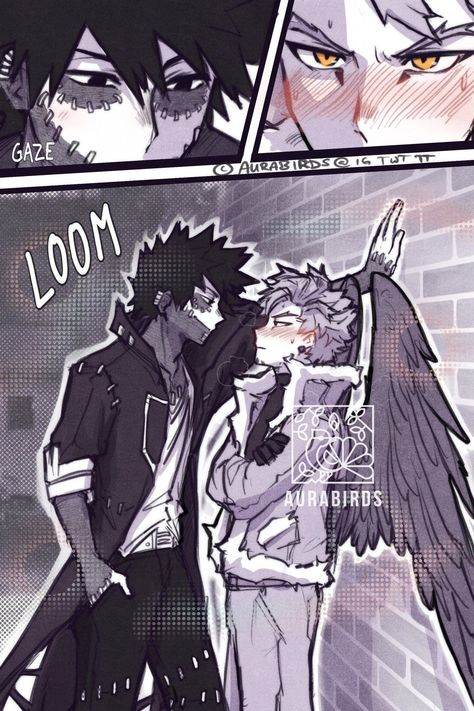 Dabi X Hawks Comic Kiss, Anime Villians, Ange Demon, Hot Wings, My Hero Academia Shouto, Art Tools Drawing, Comic Drawing, Boku No Hero Academia Funny