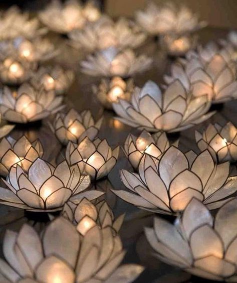 Lotus Flower Lamp - Ideas on Foter Diy Table Lamp, Lotus Candle Holder, Lotus Candle, Lamp Candle Holder, Lamp Ideas, Flower Lamp, Diy Candle Holders, Romantic Home Decor, White Lotus