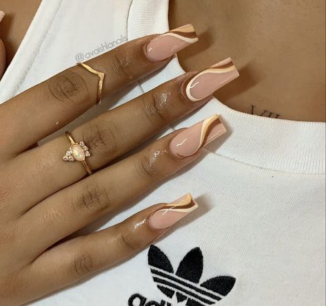 Nails Bday, French Nail Tips, 2022 Nails, Brown Acrylic Nails, 15 Birthday, Acrylic Toe Nails, Drip Nails, French Tip Acrylic Nails, Simple Acrylic Nails