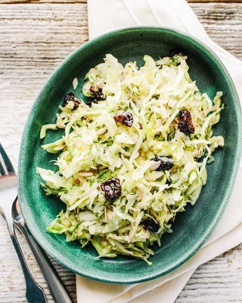 Recipe: Kohlrabi and Cabbage Salad with Maple Lemon Dressing | Kitchn Brisket Sides, Brisket Side Dishes, Best Cabbage Recipe, Kohlrabi Recipes, Thanksgiving Salad, Vegetarian Cabbage, Passover Recipes, Cabbage Salad, Diet Vegetarian