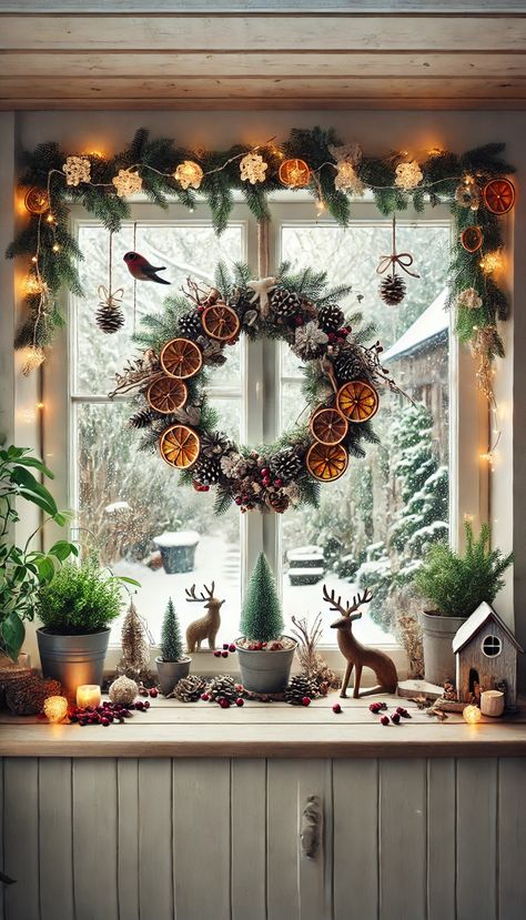 21 Christmas Window Decoration Ideas That Will Make Your Neighbors Jealous! 🎄✨ Fairy Lights Window, Window Decoration Ideas, Windowsill Ideas, Window Garland, Christmas Tree Window, Cozy Sunroom, Christmas Window Decoration, Santa's List, Potted Christmas Trees