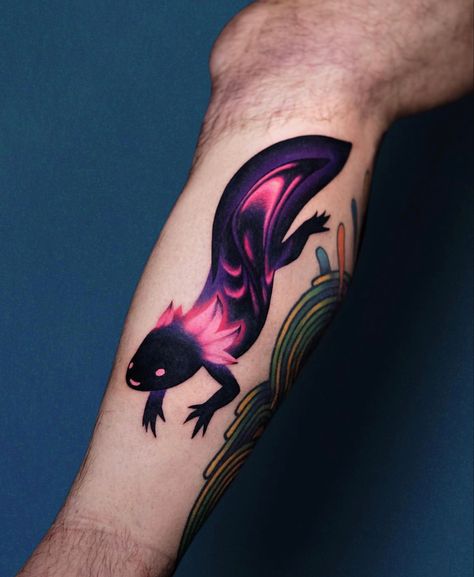 Axolotl Tattoo, Pokemon Guzma, Neon Tattoo, Full Back Tattoos, Tasteful Tattoos, Creepy Tattoos, Tatuaje A Color, Tattoo Portfolio, 3d Tattoo