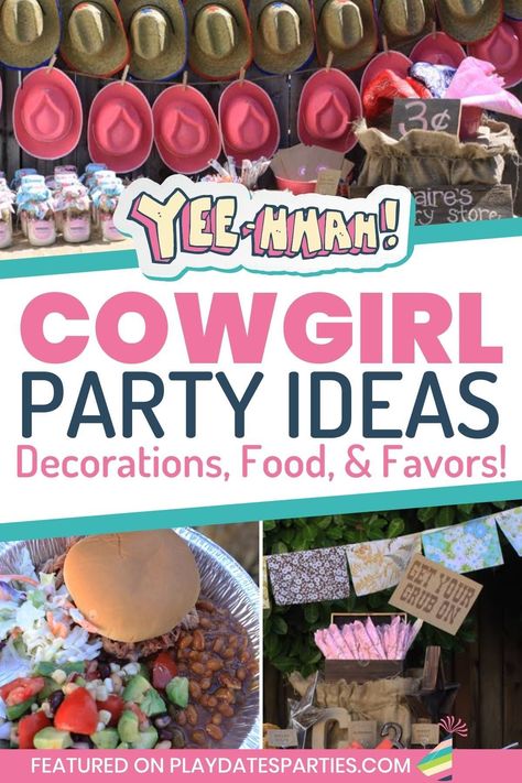 Cowgirl Party Appetizers, Rodeo Theme Birthday Party Games, Cowboy Theme Party Decorations Diy, Western Rodeo Birthday Party, Diy Western Birthday Decorations, Country Theme Food Ideas, Cowgirl Birthday Activities, Horse Theme Birthday Party Games, Cowboy Cookout Party