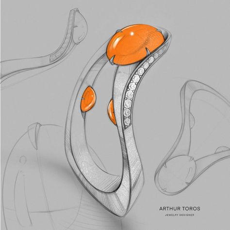 Ring Pattern Design, Jewelry Concept Art, Jewelry Designers, Ring Sculpture, Design Jewelry, Unique Diamond Earrings, Jewel Drawing, Jewelry Rendering, Diamond Pendants Designs