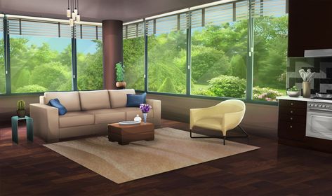 Anime Houses, Salas Living Room, Episode Interactive Backgrounds, Episode Backgrounds, Scenery Background, Living Room Background, Anime Room, Anime Backgrounds Wallpapers, House Inside