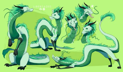 Anthro Chinese Dragon, Chinese Dragon Oc, Dragon Sona, Liyue Oc, Goblin Oc, Dragon Types, Chinese Dragon Drawing, Dragon Concept, Dragon Poses