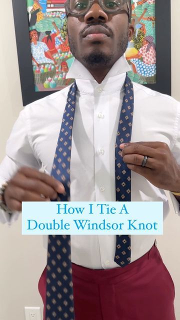 Double Windsor Tie Knot, Double Windsor Knot, Double Knot Tie, Windsor Tie Knot, Tie A Tie Easy, Double Windsor, Tie Knot Styles, Windsor Knot, Knot Tying