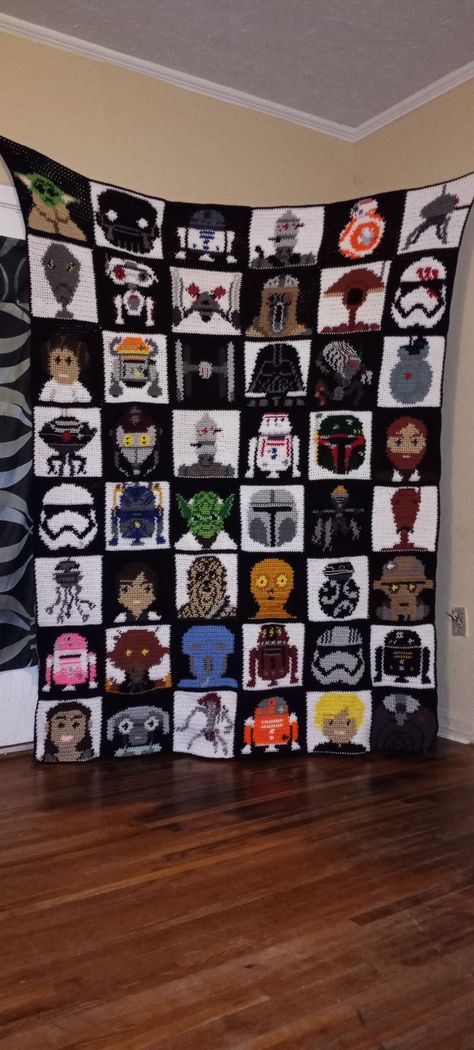 Crochet Star Wars Blanket, Star Wars Blanket Crochet Pattern, Star Wars Crochet Blanket, Star Wars Blanket Crochet, Star Wars Crochet Patterns, Crochet Starwars, Starwars Crochet, Crochet Star Wars, Star Wars Pc