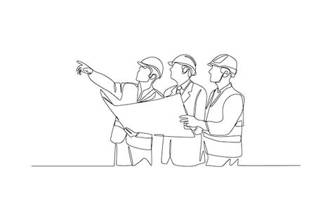 Continuous one line drawing engineering ... | Premium Vector #Freepik #vector #construction-project #construction #construction-work #building-site Engineering Icon, Civil Drawing, Drawing Engineering, Construction Illustration, Construction Drawing, Helmet Drawing, Work Building, Photoshop Png, Engineering Drawing