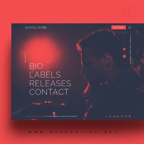 Custom Website Design for DJ Daniel Dubb | R. One Creative Dj Website, Music Web, Album Art Design, Custom Website Design, Modern Website, Website Redesign, Up House, Dj Music, Custom Website