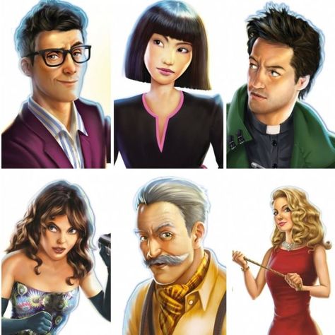 Cluedo characters Cluedo Characters, Board Game Characters, Cluedo Board, Clue Game, Clue Board Game, Mrs White, Clue Games, Mystery Dinner Party, Circus Characters