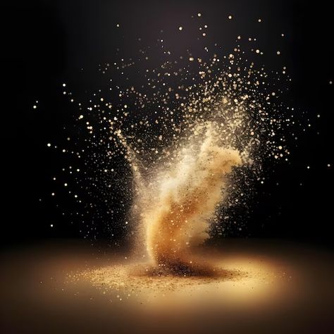 Pressranya | Freepik Dust Explosion, Black Background With Gold, Digital Advertising Design, Colour Splash, Gold Coffee, Gold Dust, Brown Colour, Digital Advertising, Advertising Design