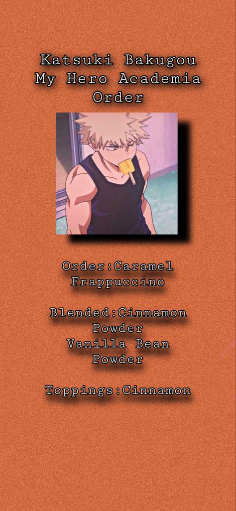 Bakugo Starbucks Drink, Starbucks Drinks Anime, Anime Inspired Recipes, Demon Slayer Starbucks Drink, Anime Inspired Starbucks Drinks, Mha Starbucks Drinks, Anime Starbucks Drinks, Kpop Starbucks, Starbucks Anime