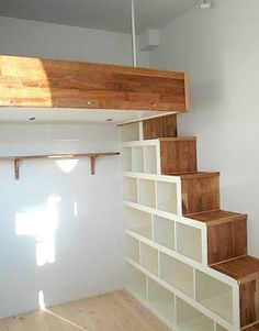 1000+ images about Loft Beds for Adults on Pinterest | Loft beds ... Diy Storage Stairs, House Loft Ideas, Loft Bed Stairs, Loft Stairs Ideas, Loft Bed Storage, Garage Stairs, Build A Loft Bed, Scandinavian Loft, Bookcase Plans