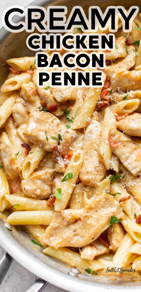 Chicken Tomato Cream Pasta, Chicken And White Sauce Pasta, Chicken Tomato Alfredo Pasta, Chicken With Penne Pasta Recipes, Easy Supper Idea, Chicken Leg Pasta Recipes, Chicken Penne Pasta Recipes Crockpot, Creamy Chicken Tomato Pasta, Chicken Pasta With White Sauce