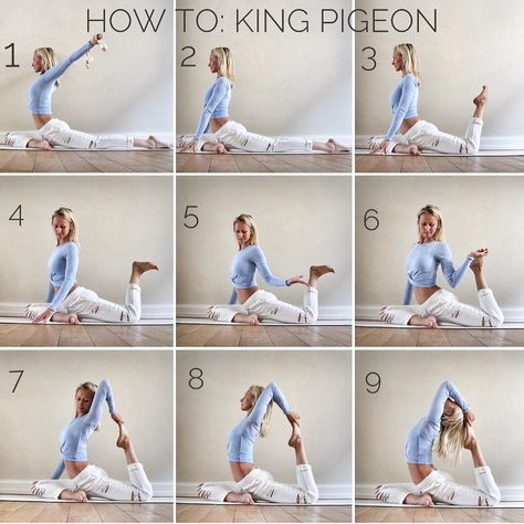 ⤴️ Single Pigeon, make it King. ⤴️ Toe Stand, make it in Half Lotus. ⤴️ Puppy Dog, make it a deep balancing act. ⠀ These tutorials by… King Pigeon Pose, King Pigeon, Yoga Photoshoot, Yoga Poses Names, Yoga Club, Body Transformations, Private Yoga, Yoga Tutorial, Yoga Beginners